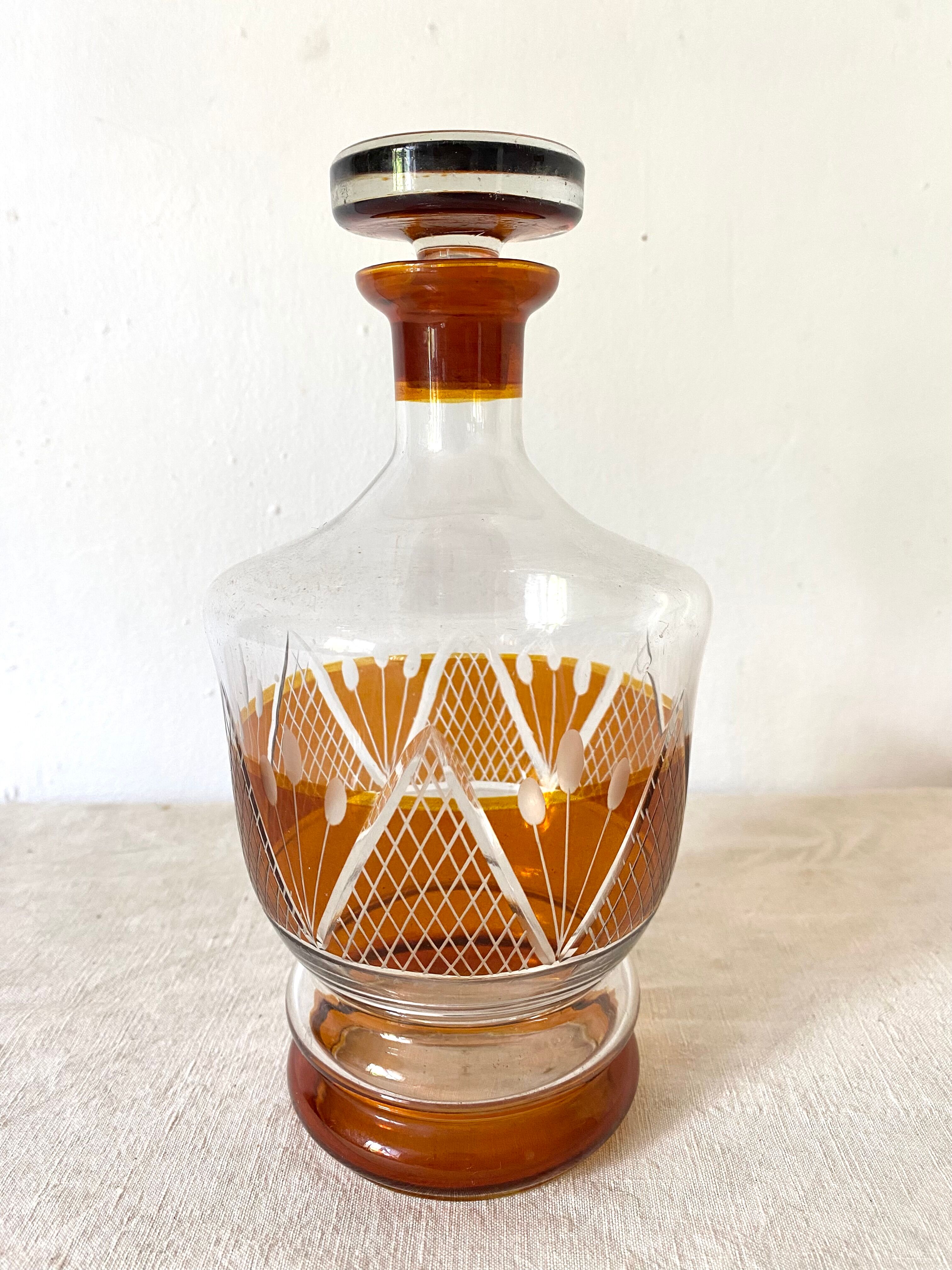 Overlay crystal decanter