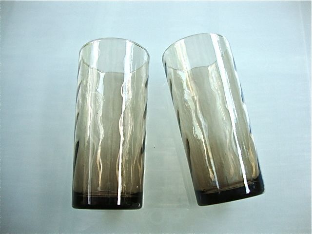 Set of 8 vintage shaded brown glasses
