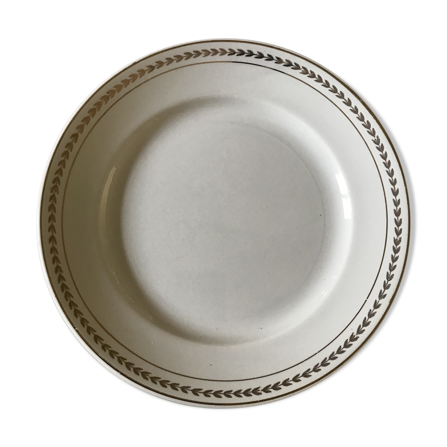 Set of 10 flat plates in gold style ceramic