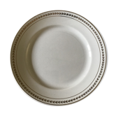 Lot de 10 assiettes plates en céramique liseré doré