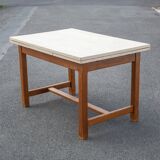 Wood and formica table with extensions