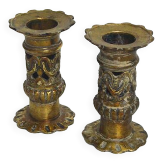 Pair of bronze candlesticks