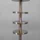 Czechoslovak Art Deco nickel chandelier with three opaline glass globes