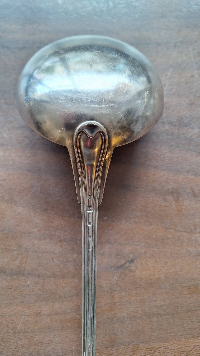 Christofle monogrammed silver-plated ladle