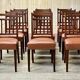 Suite of 12 English chairs nineteenth in mahogany and imitation leather