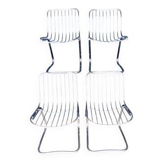 70s chrome metal chairs