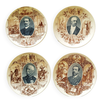 Series of 4 historical plates