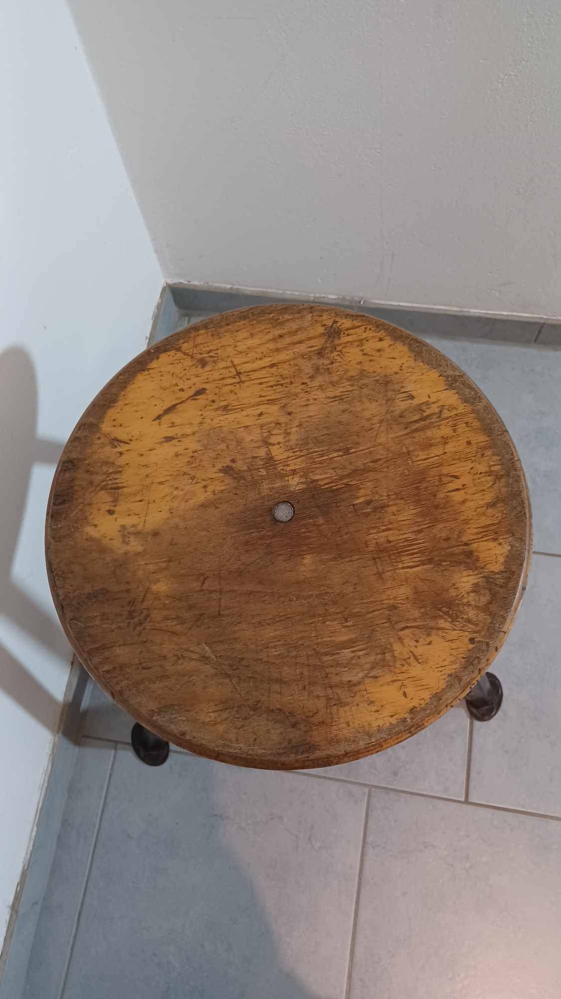 Tabouret métal & bois dans le style de Rowac années 1950/60. industriel