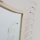 French White Lacquered Metal Mirror with Looped Wire Frame and Fan Crest, 1