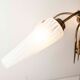 Lustre 5 branches laiton opaline 1960 enroulée