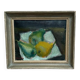 Swedish Original Oil on Panel – "Pears" by Elfrén – Signed – Vintage and Framed