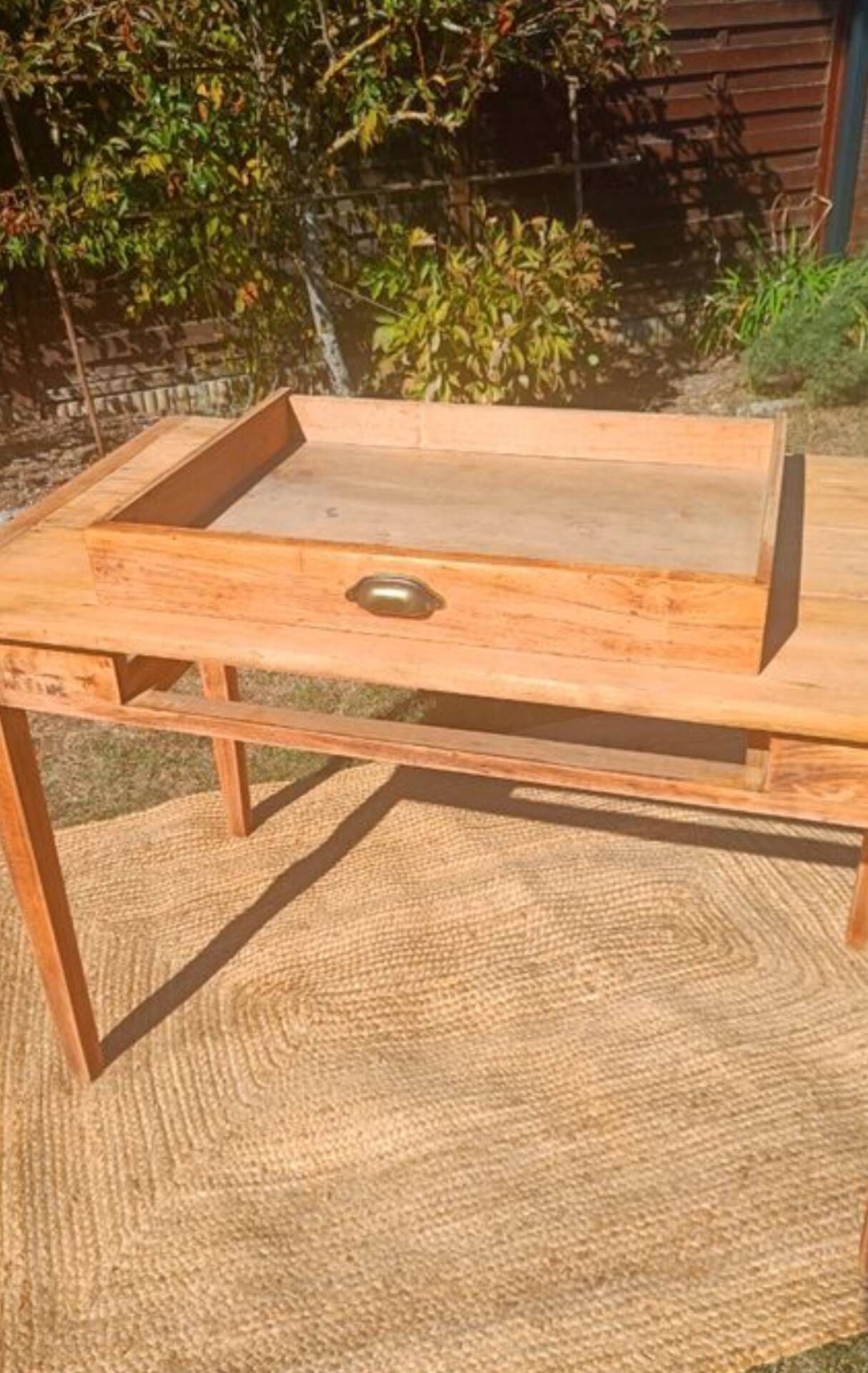 Old wooden table with drawer – Vintage desk