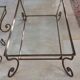 Table basse piètement en bronze , plateau en verre
