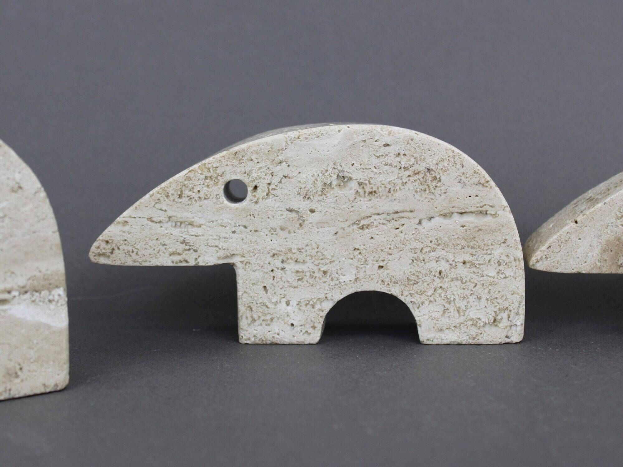 Set of 4 travertine anteaters Fratelli Mannelli vintage 70s