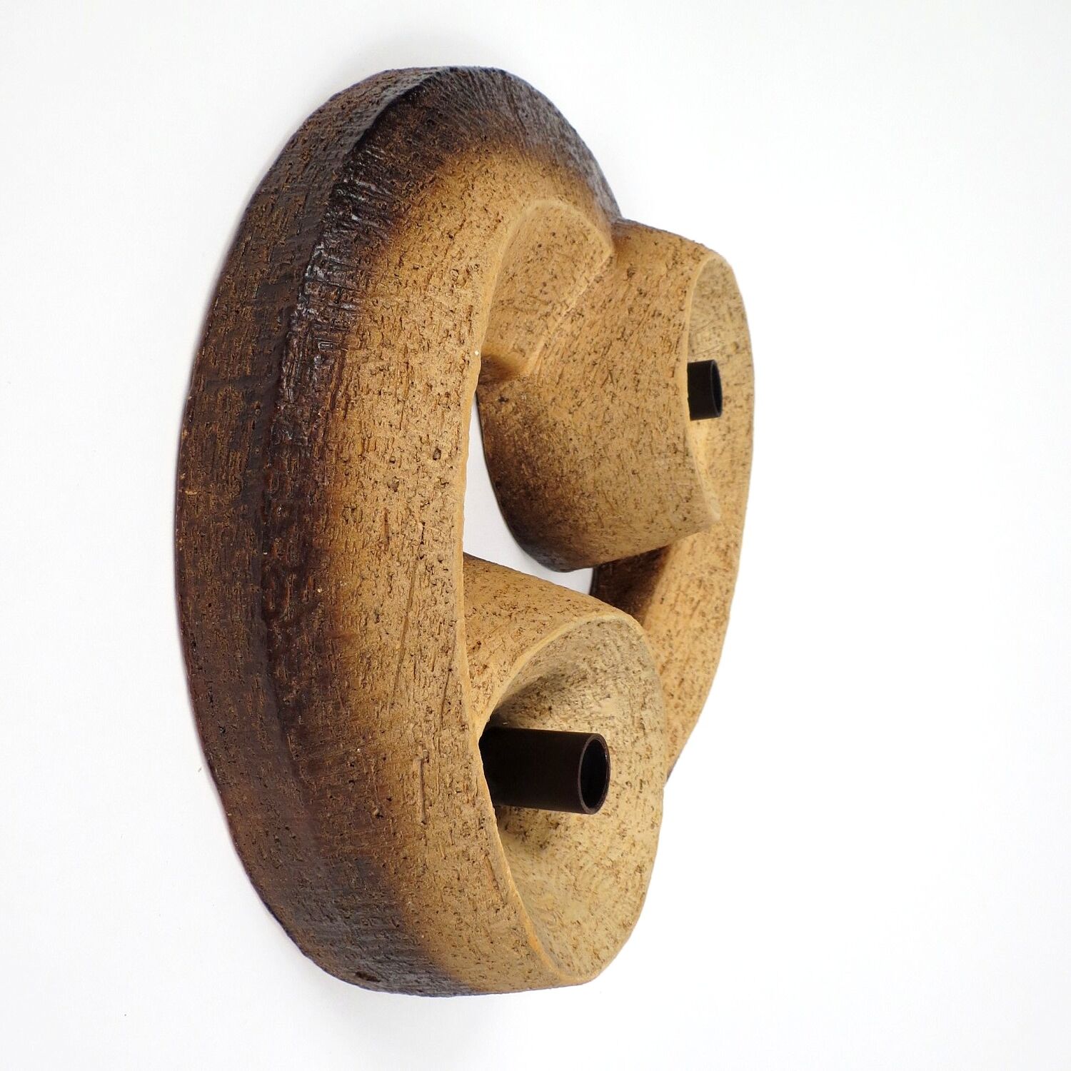 Brutalist ceramic wall lamp, 1960s