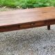 Oak farmhouse coffee table nineteenth century 1 drawer feet bobbins 149cm