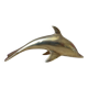Golden Brass Dolphin Figurine, Dolphin Paperweight Desk Decoration