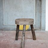 Vintage stool, wooden stool, tripod stool, plant stand
