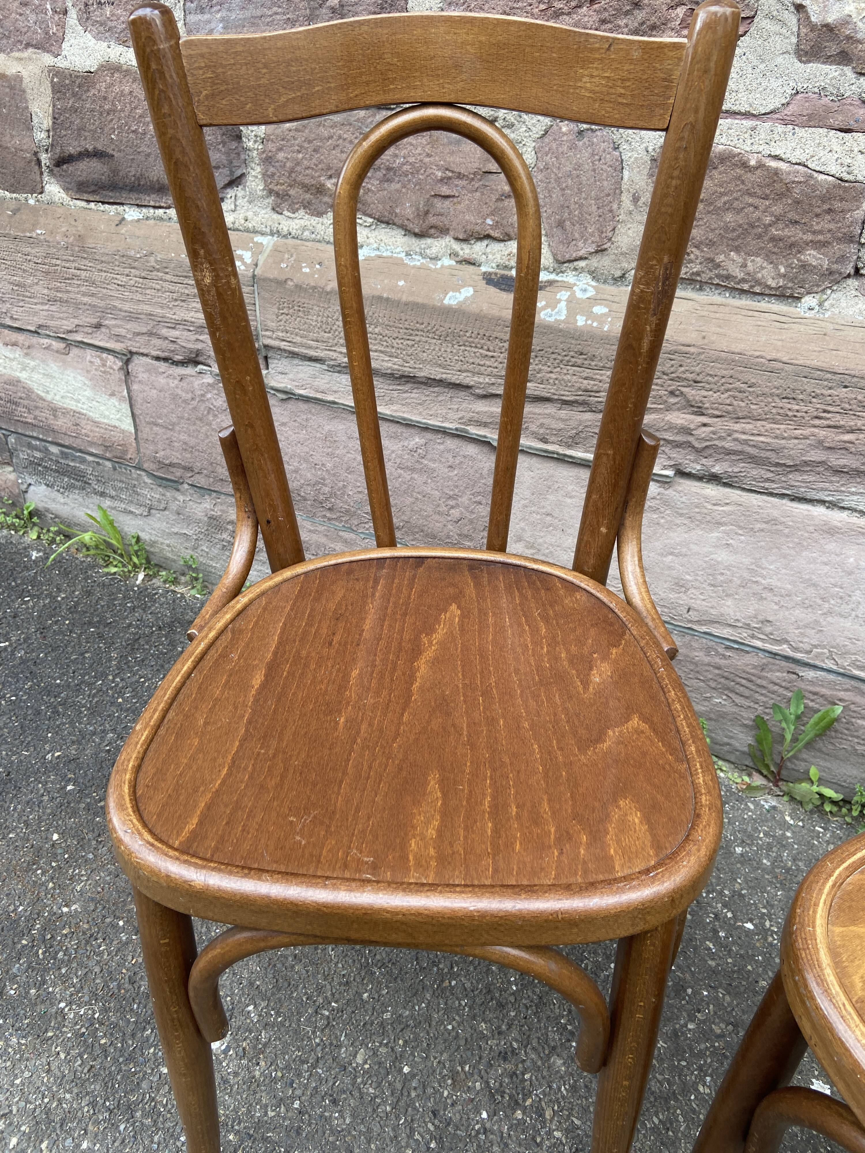 Pair of chairs bistrot bentwood vintage