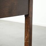 Antique English oak coffee table from the 20th century with two drawers