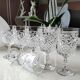 Lot 6 vintage glasses with rectangular crystal stems
