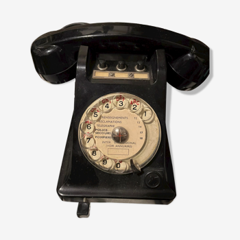 Telephone ptt a cadran en bakélite vintage
