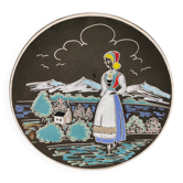 Ceramic Wall Plate by Arnold Wiig Factories (AWF) Norway 1950s