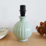 Pied de lampe, ancienne bouteille en verre peint