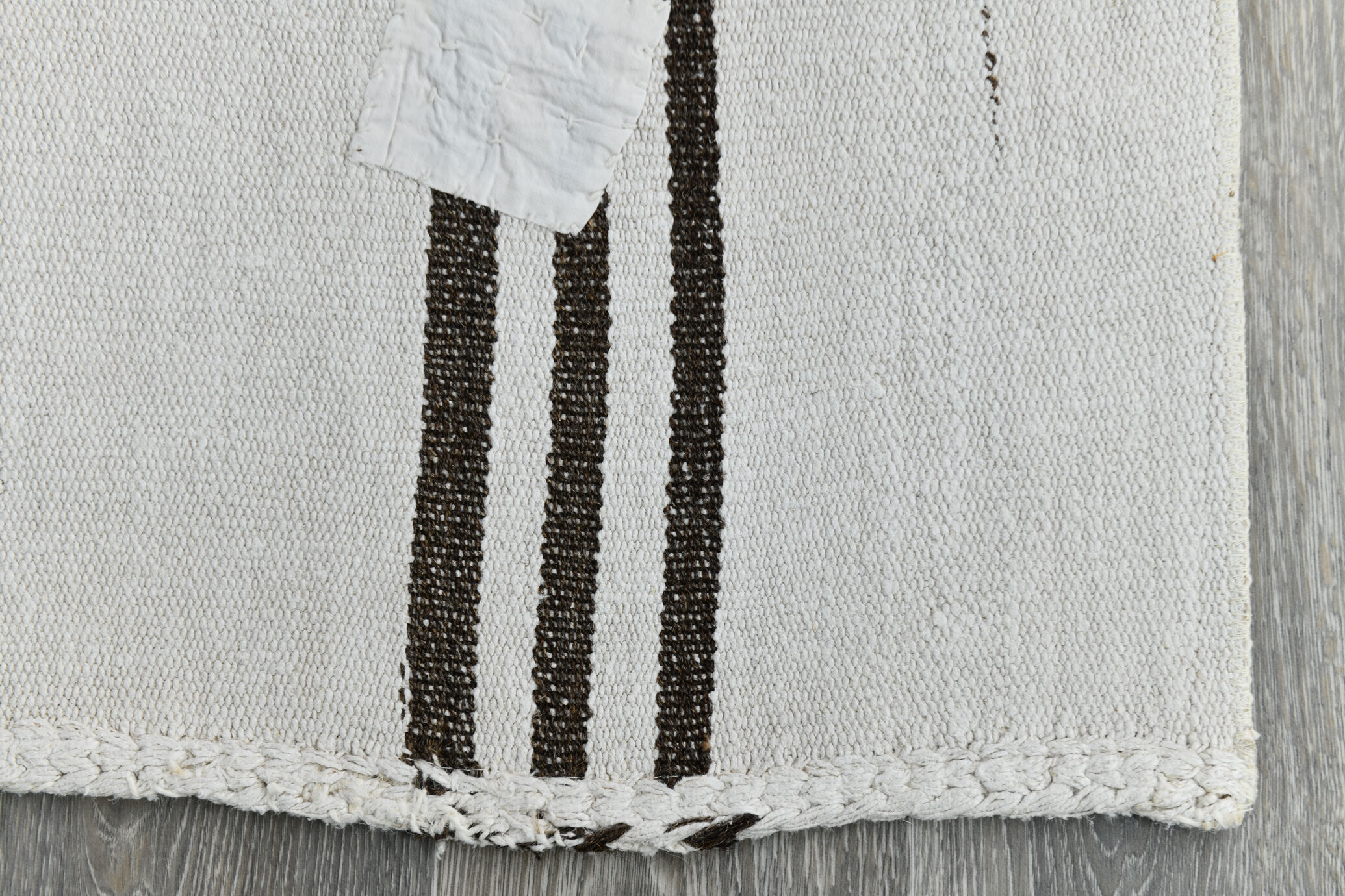 2x8 white brown hemp runner rug 57x260cm