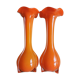 Paire de vases en verre soufflé orange