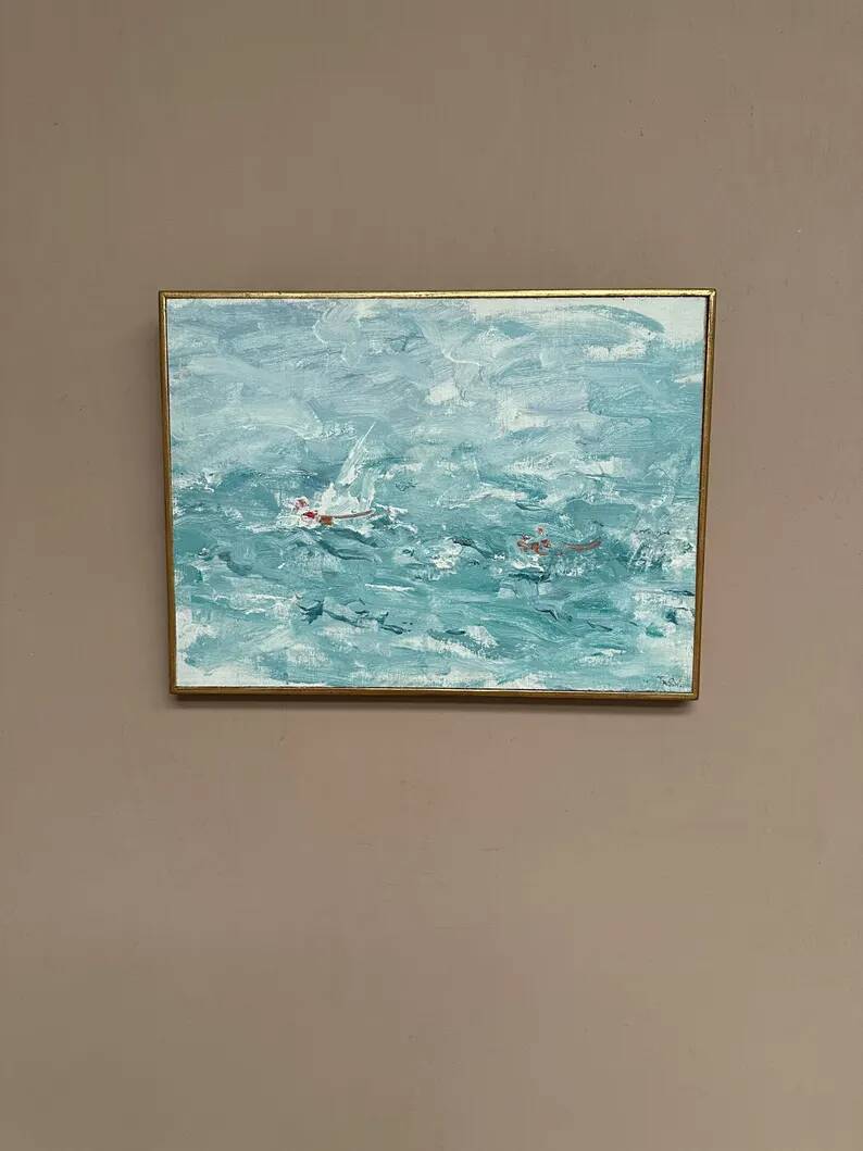 Original Swedish Oil on Panel – “Abstract” by T. Wahlström– Vintage & Framed – 40 × 30 cm (15.7" × 11.8")