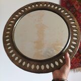 Oriental brass mirror