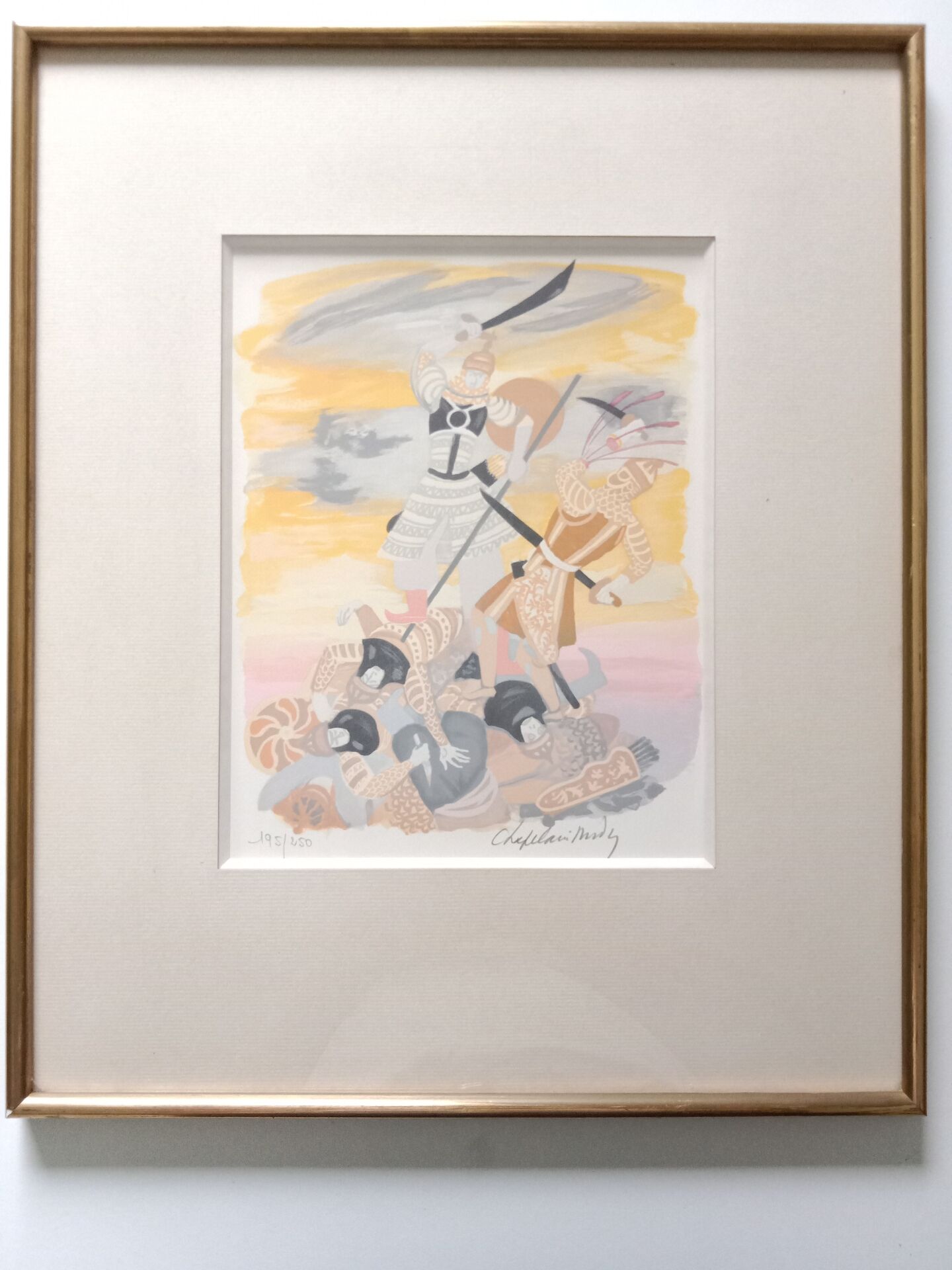 Roger Chapelain-Midy 1904-1992 Combat Scene Lithograph 195/250