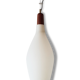 Exceptional luster Scandinavian giant suspension in opaline and teak 1960 vintage 60s Danish light drop