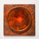 Vintage deep orange ceramic decorative plate, Italy, 1960s
