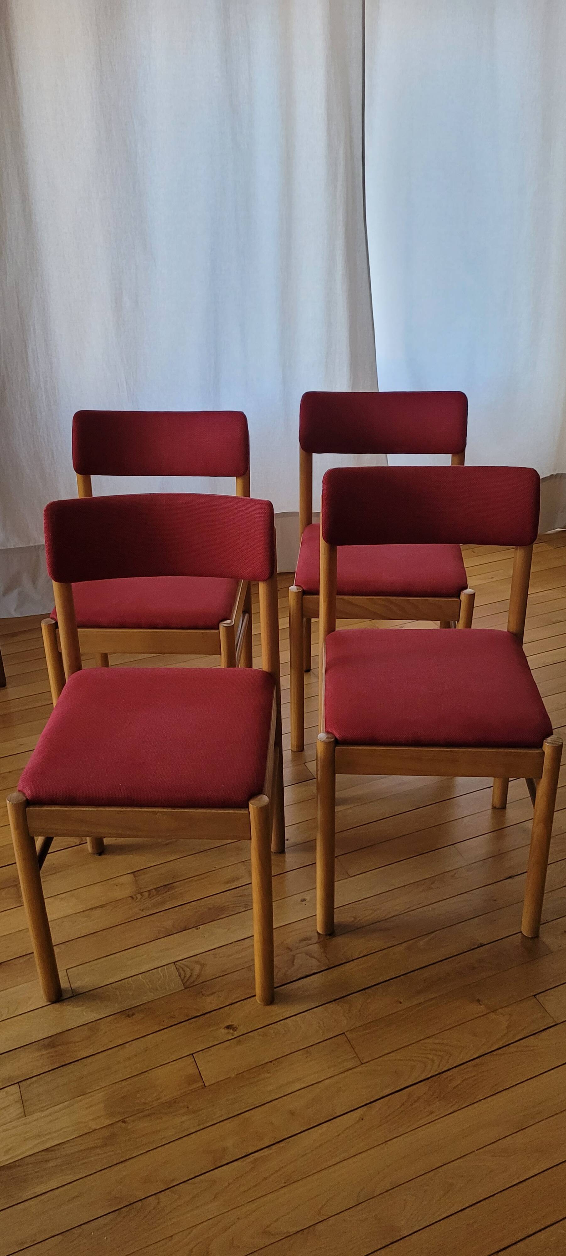 Set of 4 vintage Baumann chairs