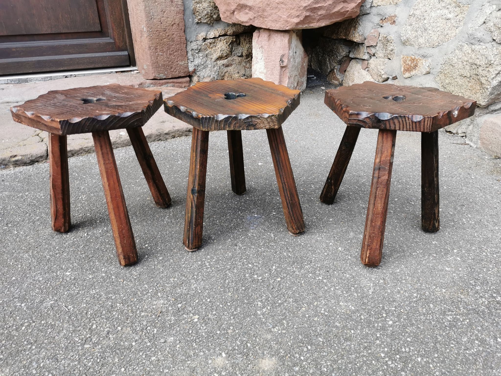 Solid pine stools