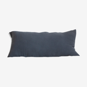 Long cushion in carbon raw linen