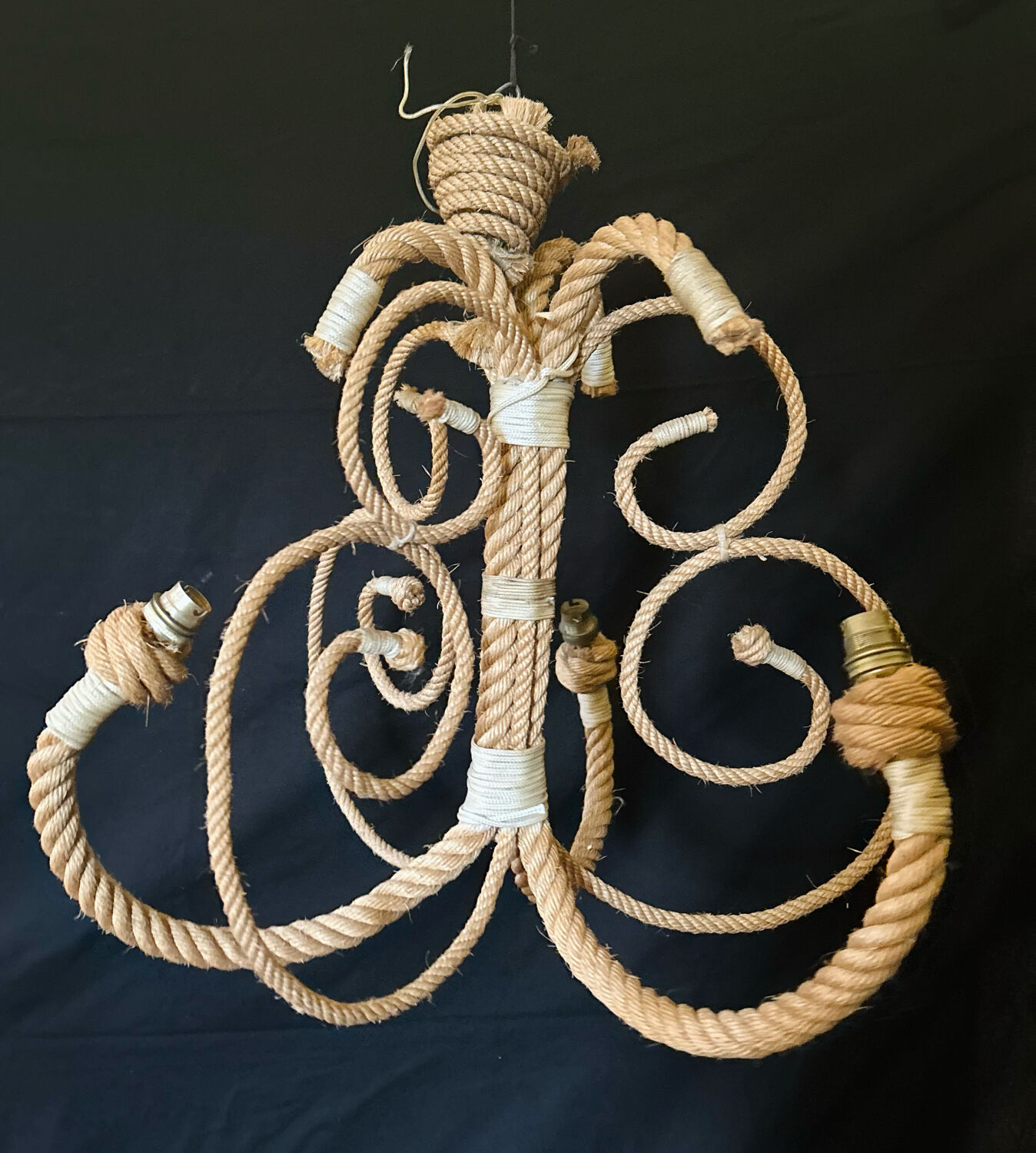 Lustre en corde années 50