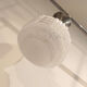 Art deco chandelier white clichy glass chrome and copper