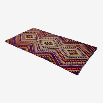 Anatolian handmade kilim rug 295 cm x 149 cm