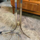 Three-burner metal and brass floor lamp