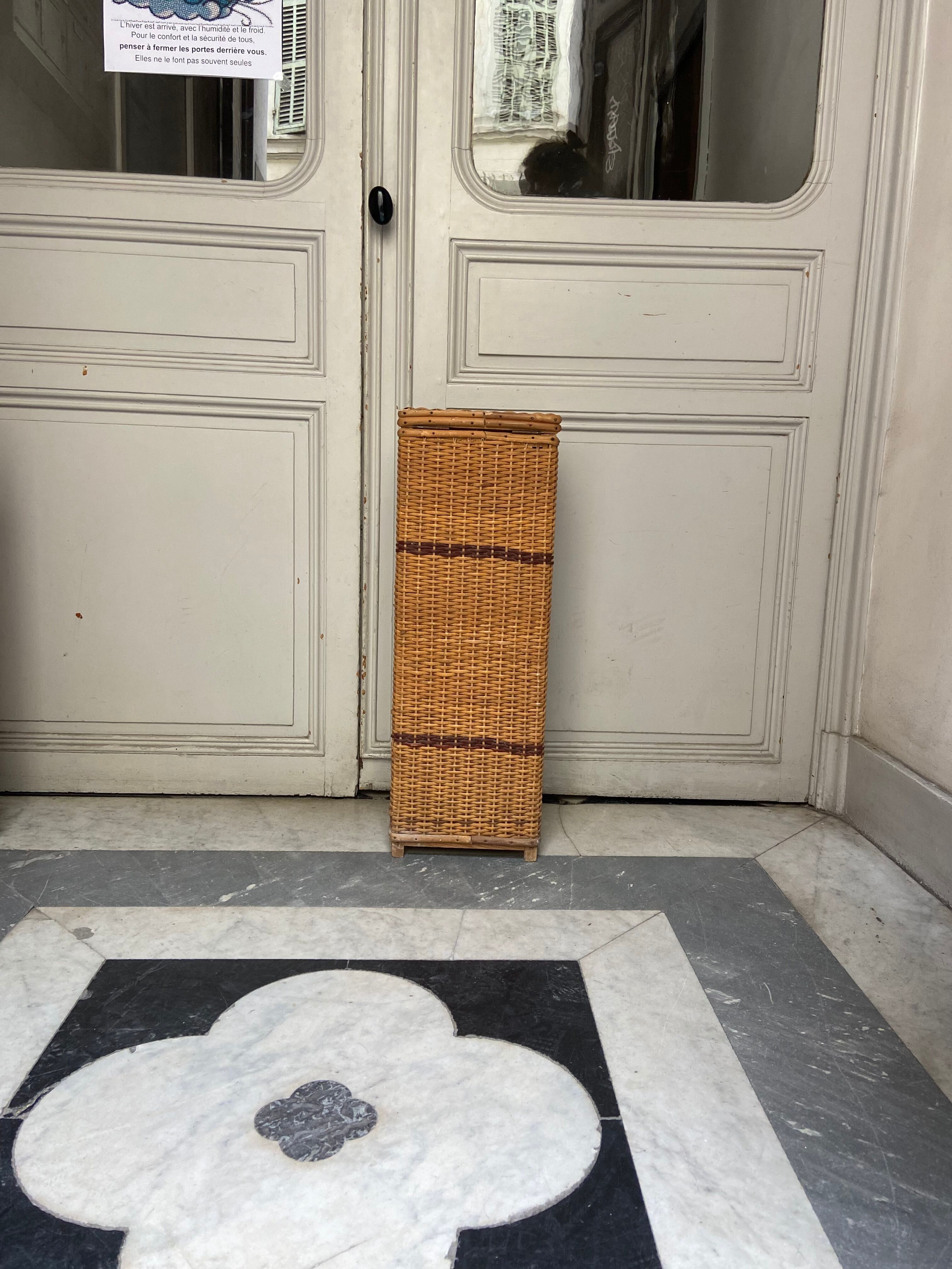 Rattan storage basket