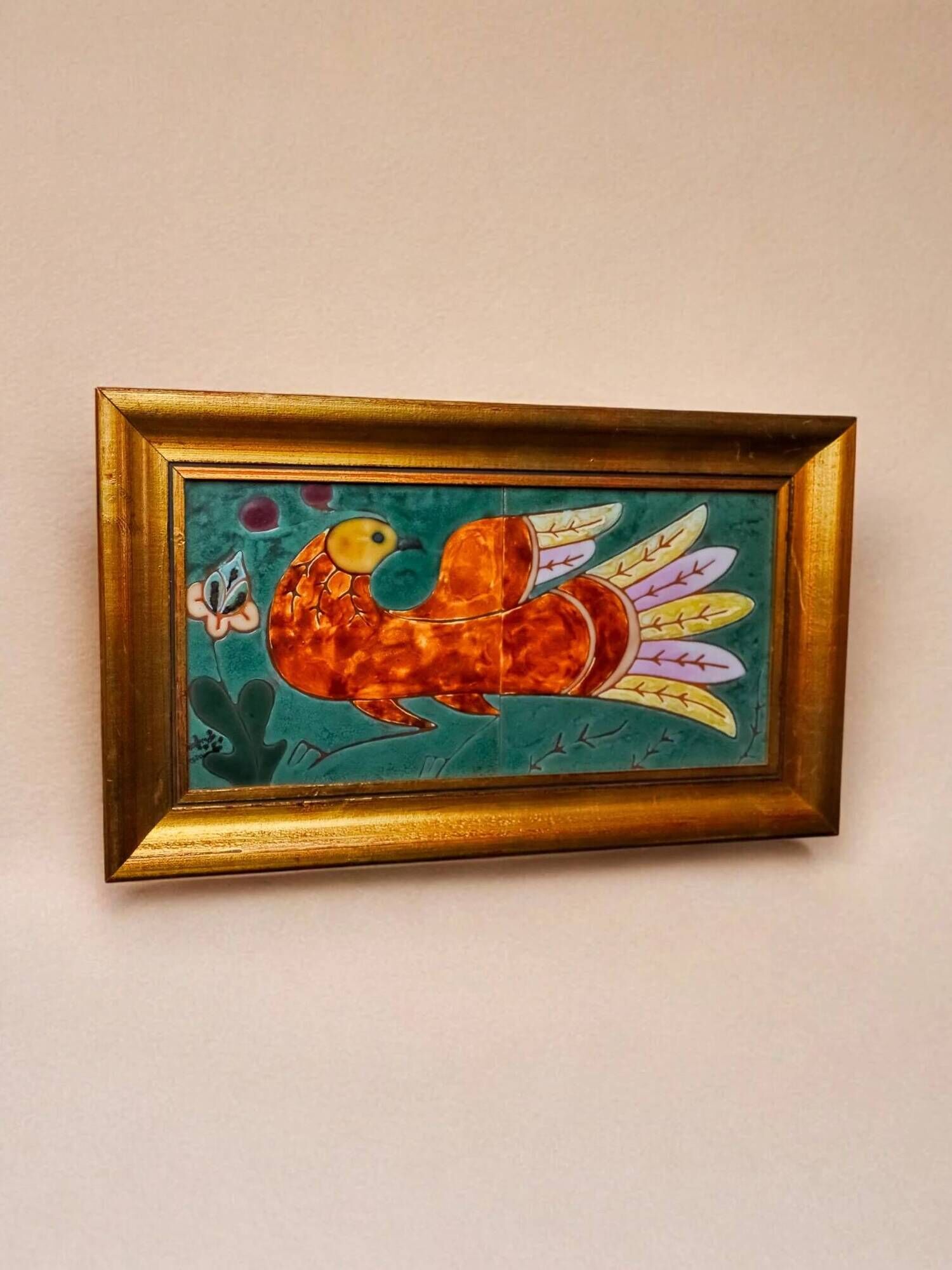 Ceramic peacock mural, Spain, 1970s