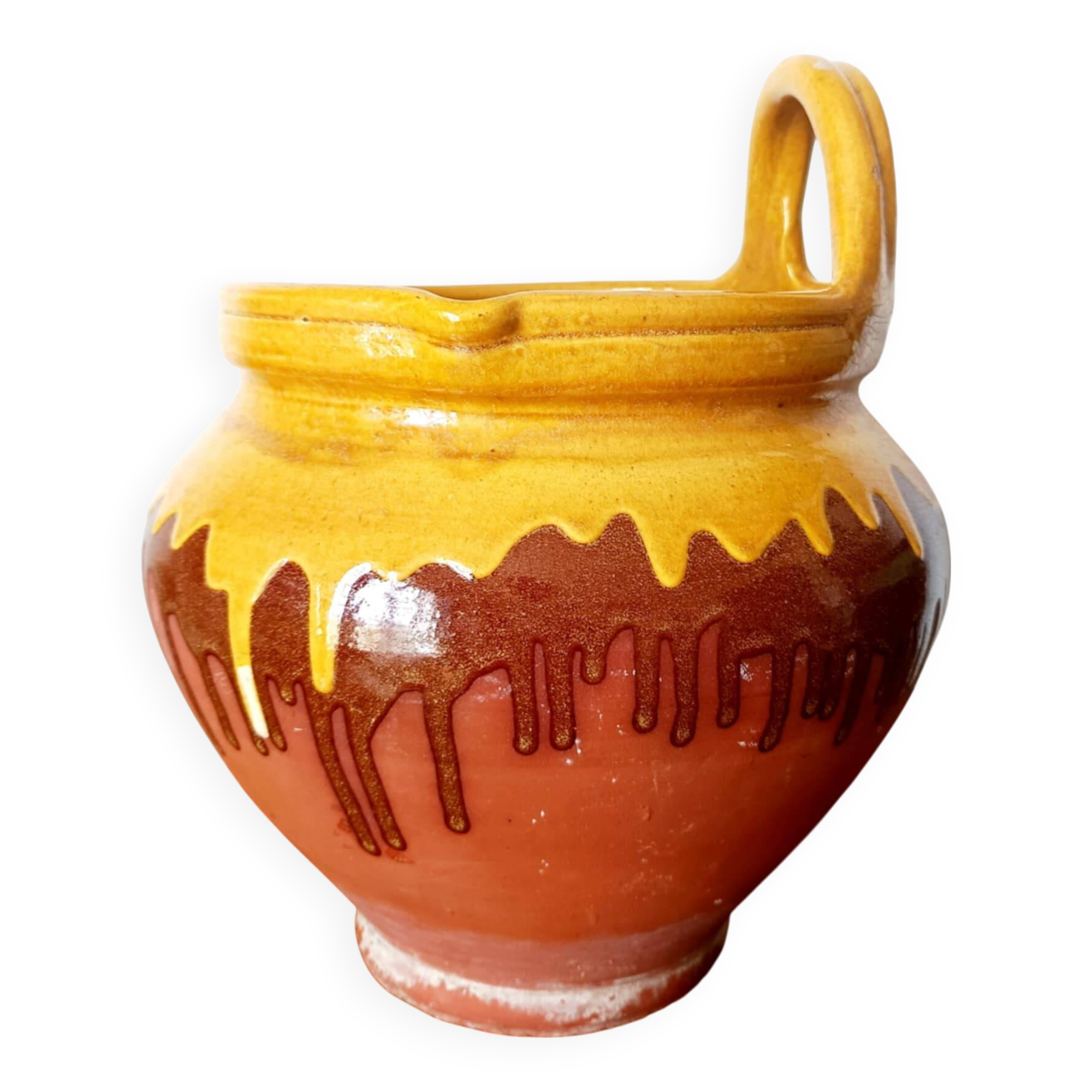 Vintage glazed pottery planter