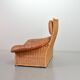 Gerard van de Berg Cognac Patchwork Leather 2-Seat Rockstyle Cane Sofa 70s