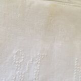 Six damask white towels and embroidered M N.