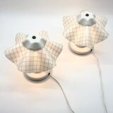 Pair of table lamps with pleated shades – 1980s