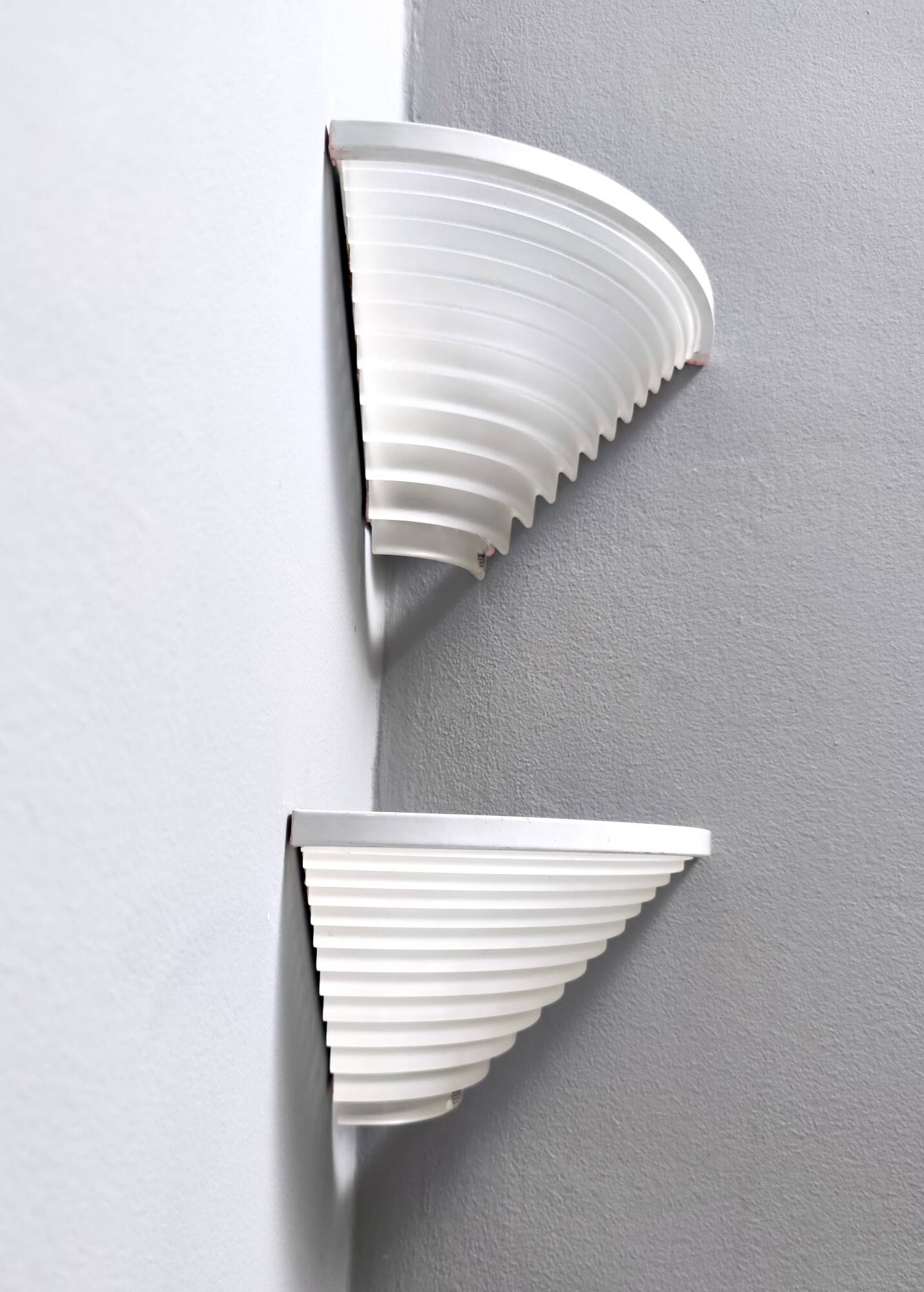 Pair of Egisto Corner Sconces by Angelo Mangiarotti for Artemide