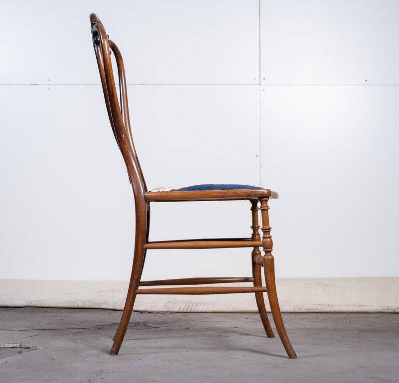 Art Nouveau Beech Café Chairs by W. Giessing, 1930s, Set of 6